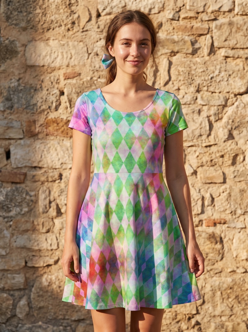 Butterfly Waltz — harlequin skater dress